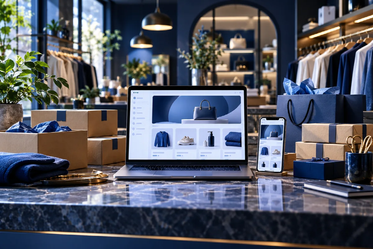 Punto de venta y tienda online: visual conceptual